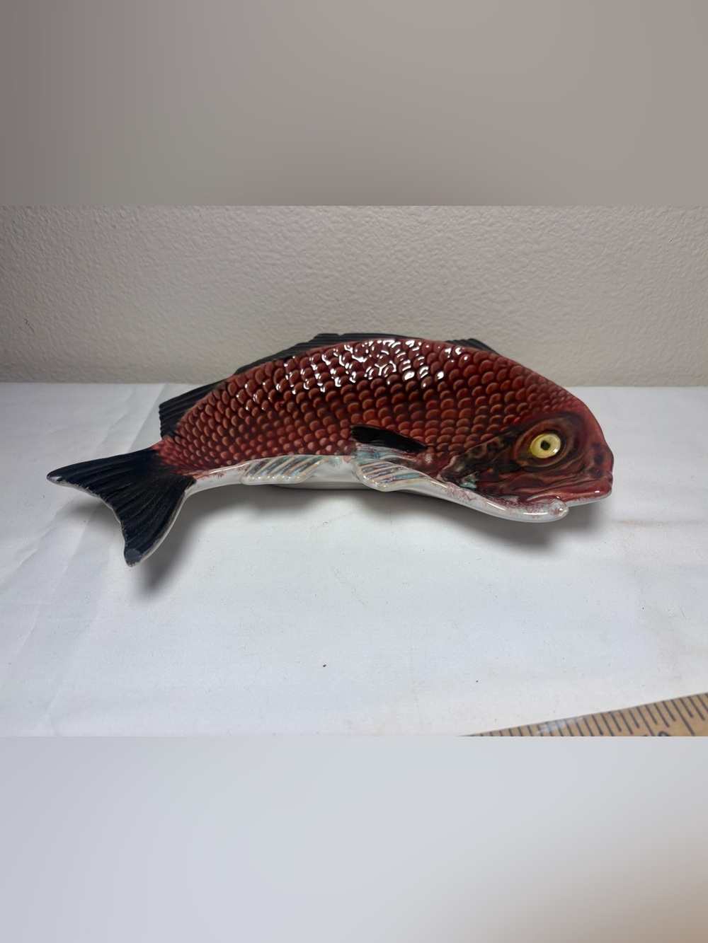 Decorative‎ Ceramic Fish Figurine - Brown and Black